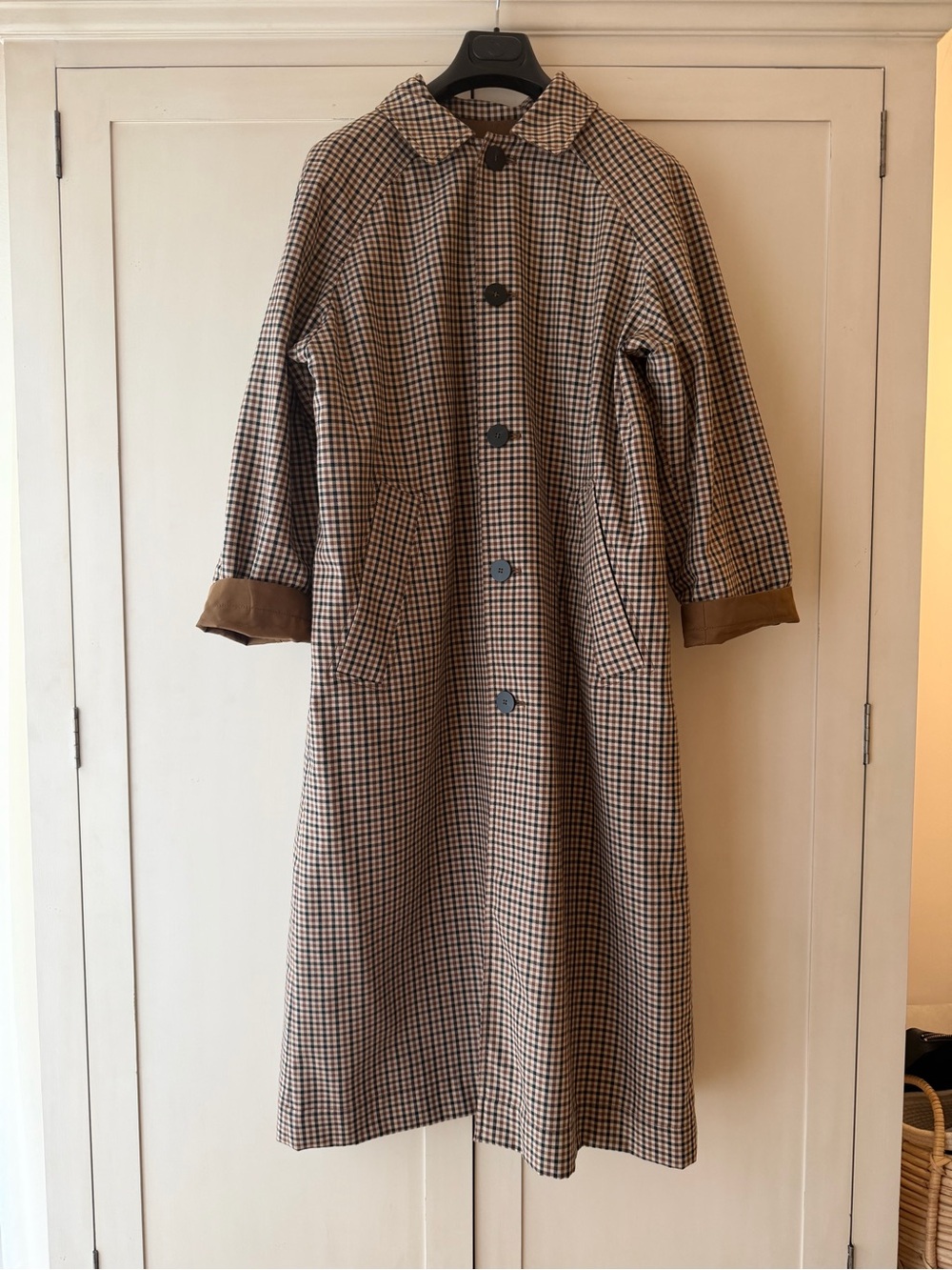 Zara Reversible Tan & Checked Trench Coat - Picture 8 of 12